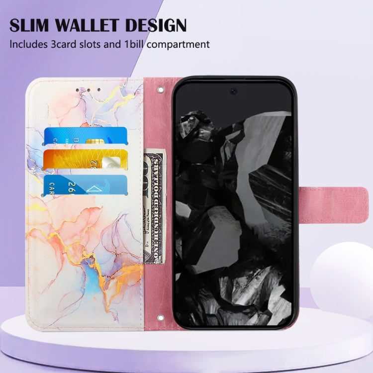 For Google Pixel 9 Pro PT003 Marble Pattern Flip Leather Phone Case(Galaxy Marble White) by buy2fix