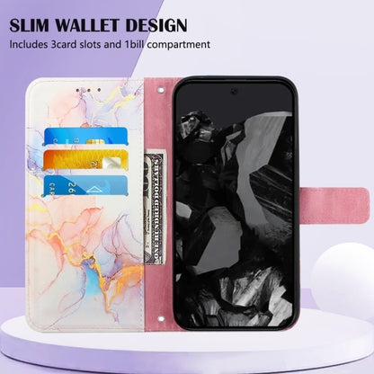 For Google Pixel 9 Pro PT003 Marble Pattern Flip Leather Phone Case(Galaxy Marble White) by buy2fix