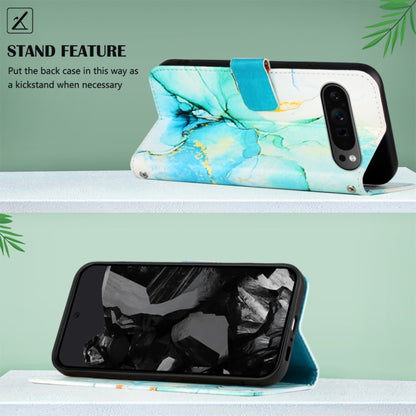 For Google Pixel 9 Pro PT003 Marble Pattern Flip Leather Phone Case(Green) by buy2fix