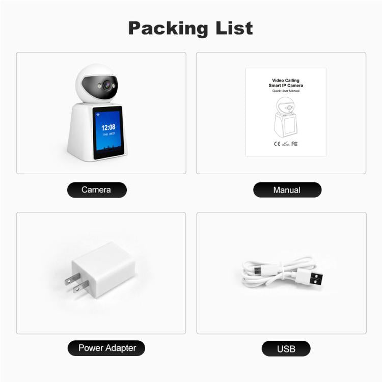 Srihome SH053 4MP 2.8 inch IPS Screen Smart Video Calling IP Camera Baby Monitor(AU Plug) - Baby Monitor by SriHome | Online Shopping UK | buy2fix