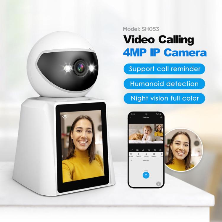 Srihome SH053 4MP 2.8 inch IPS Screen Smart Video Calling IP Camera Baby Monitor(EU Plug) - Baby Monitor by SriHome | Online Shopping UK | buy2fix