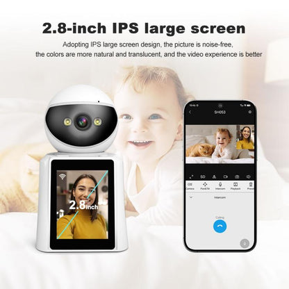 Srihome SH053 4MP 2.8 inch IPS Screen Smart Video Calling IP Camera Baby Monitor(EU Plug) - Baby Monitor by SriHome | Online Shopping UK | buy2fix