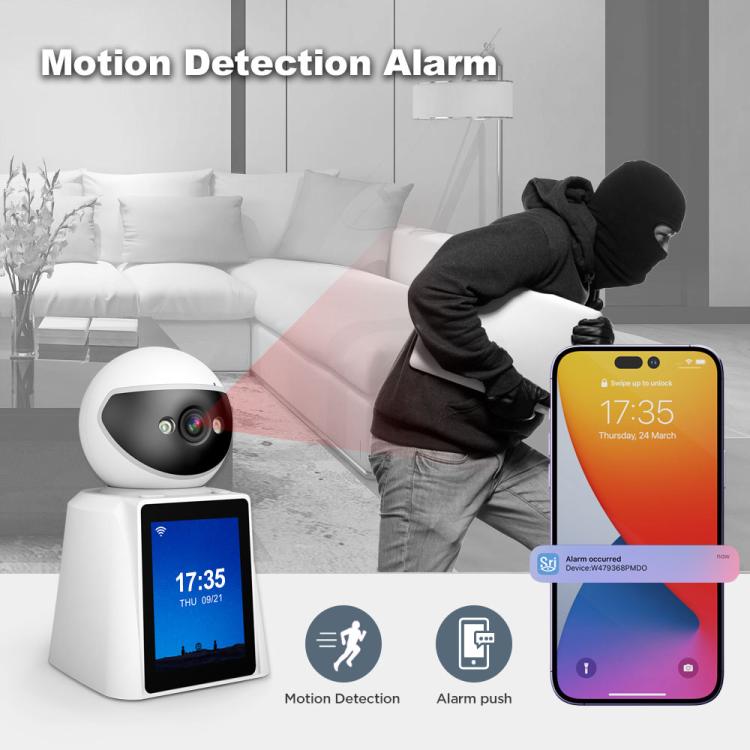 Srihome SH053 4MP 2.8 inch IPS Screen Smart Video Calling IP Camera Baby Monitor(EU Plug) - Baby Monitor by SriHome | Online Shopping UK | buy2fix