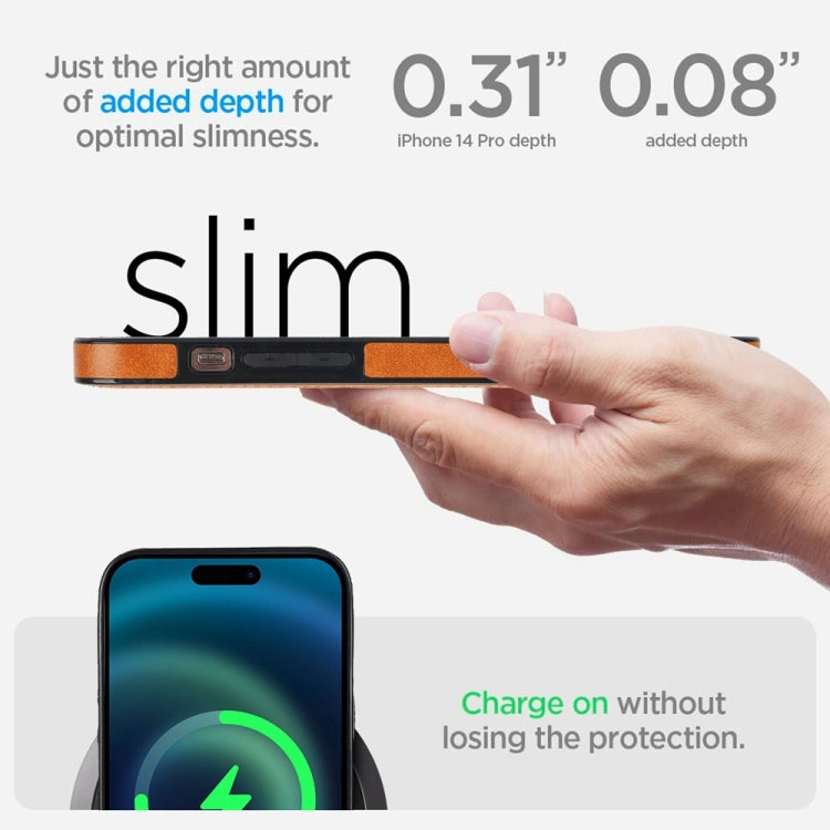 For iPhone 13 Pro Retro Leather Invisible Stand MagSafe Phone Case(Yellow) by buy2fix