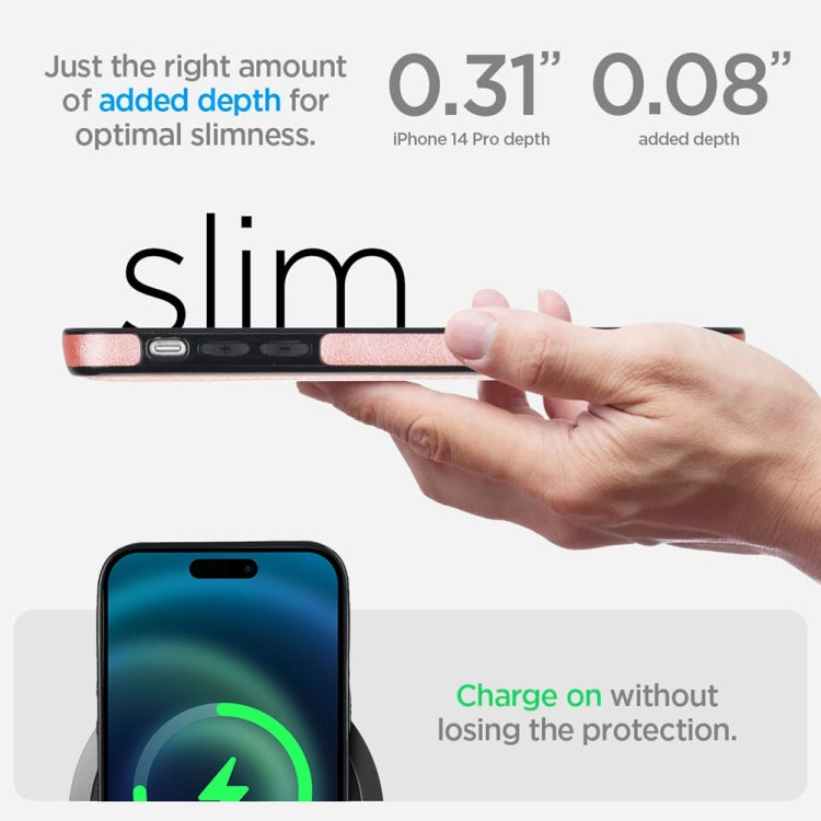 For iPhone 11 Retro Leather Invisible Stand MagSafe Phone Case(Rose Gold) by buy2fix