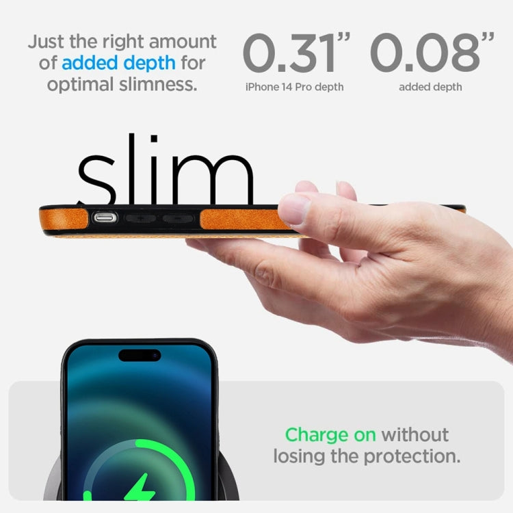 For iPhone 11 Retro Leather Invisible Stand MagSafe Phone Case(Yellow) by buy2fix