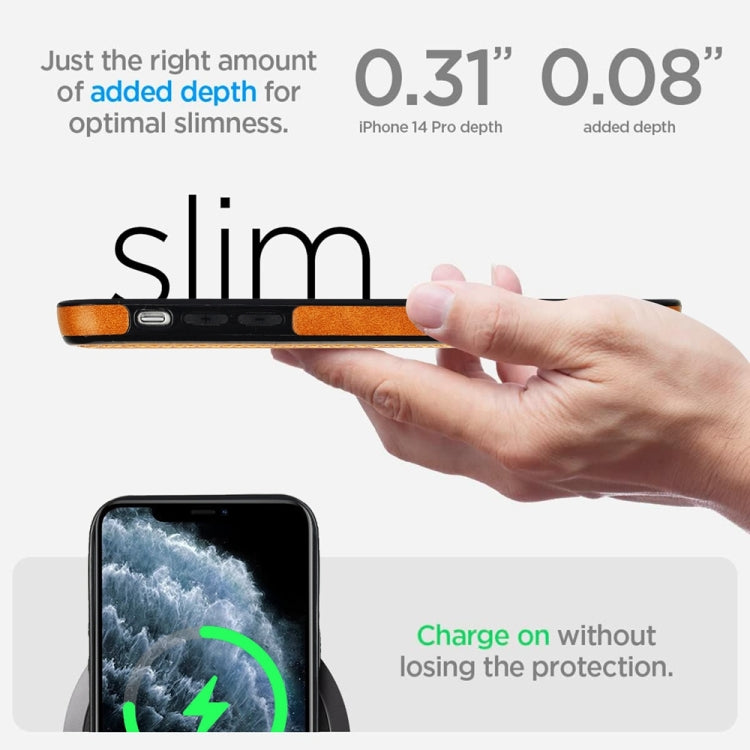 For iPhone 11 Pro Retro Leather Invisible Stand MagSafe Phone Case(Yellow) by buy2fix