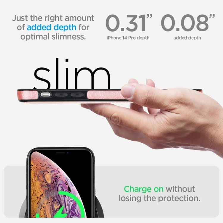 For iPhone XS Max Retro Leather Invisible Stand MagSafe Phone Case(Rose Gold) by buy2fix