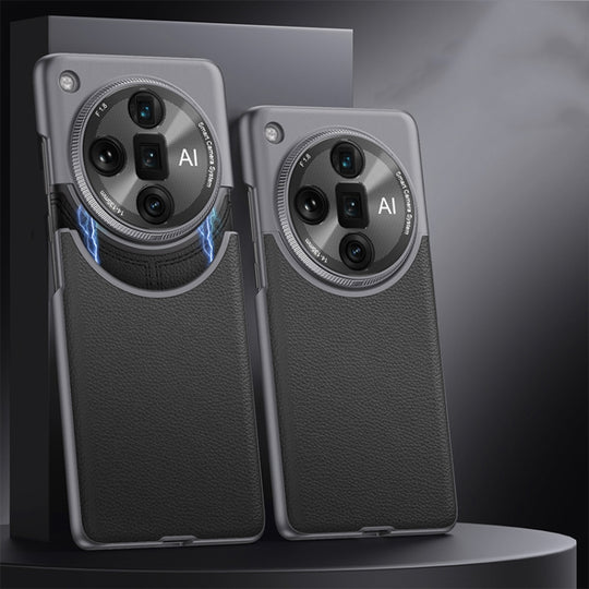 For OPPO Find X7 Ultra GKK Mortise-Tenon Connection Contrast Color Leather Shockproof Phone Case(Black)
