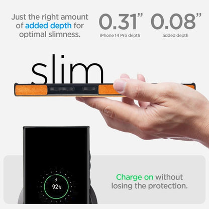 For Samsung Galaxy S22 Ultra 5G Retro Leather Invisible Stand MagSafe Phone Case(Yellow) by buy2fix