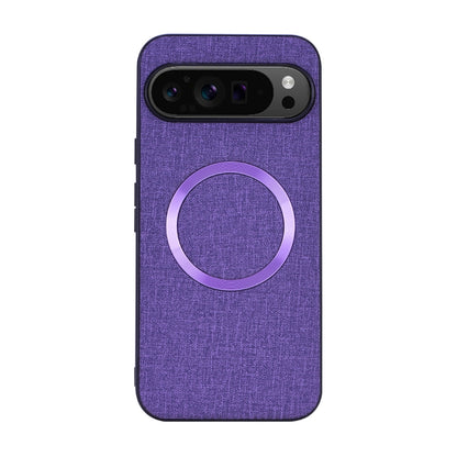 For Google Pixel 9 CD Magnetic Ring Cloth Texture PU Phone Case(Purple) by buy2fix
