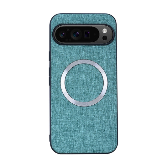 For Google Pixel 9 CD Magnetic Ring Cloth Texture PU Phone Case(Blue) by buy2fix