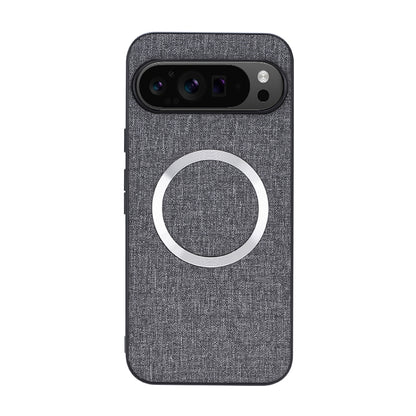 For Google Pixel 9 CD Magnetic Ring Cloth Texture PU Phone Case(Grey) by buy2fix