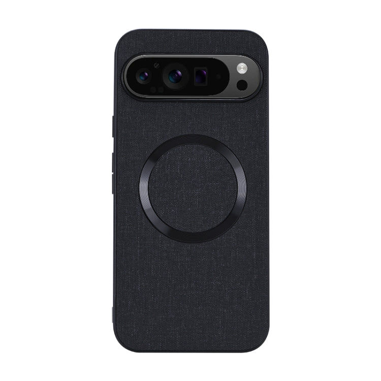 For Google Pixel 9 Pro CD Magnetic Ring Cloth Texture PU Phone Case(Black) by buy2fix