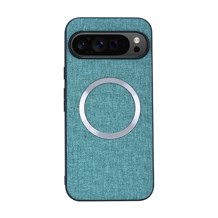 For Google Pixel 9 Pro CD Magnetic Ring Cloth Texture PU Phone Case(Blue) by buy2fix