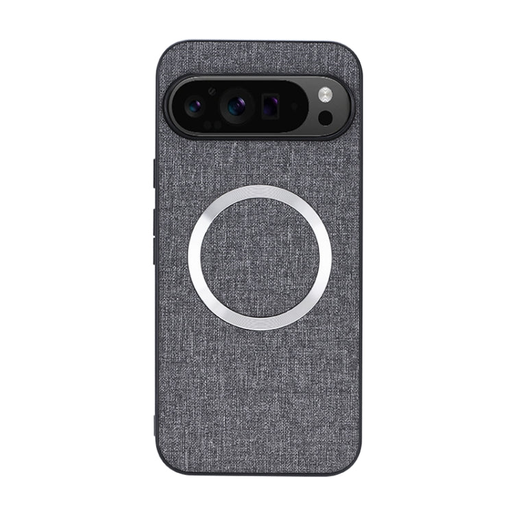 For Google Pixel 9 Pro CD Magnetic Ring Cloth Texture PU Phone Case(Grey) by buy2fix