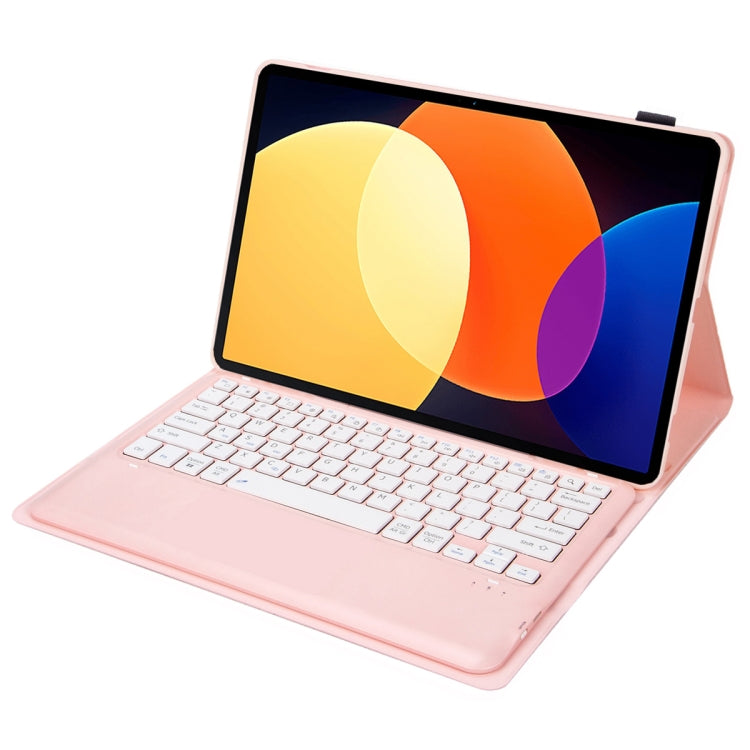 For Xiaomi Pad 6S Pro 12.4 Lambskin Texture Detachable Bluetooth Keyboard Leather Case(Pink) by buy2fix