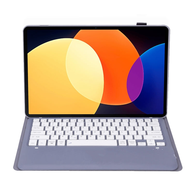 For Xiaomi Pad 6S Pro 12.4 Lambskin Texture Detachable Bluetooth Keyboard Leather Case(Purple) by buy2fix
