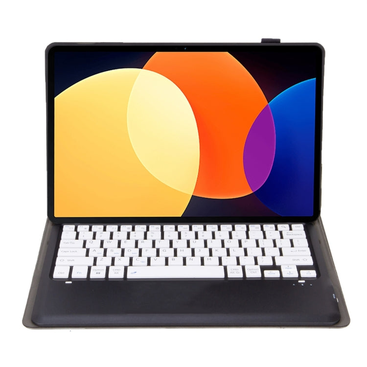 For Xiaomi Pad 6S Pro 12.4 Lambskin Texture Detachable Bluetooth Keyboard Leather Case(Black White) by buy2fix