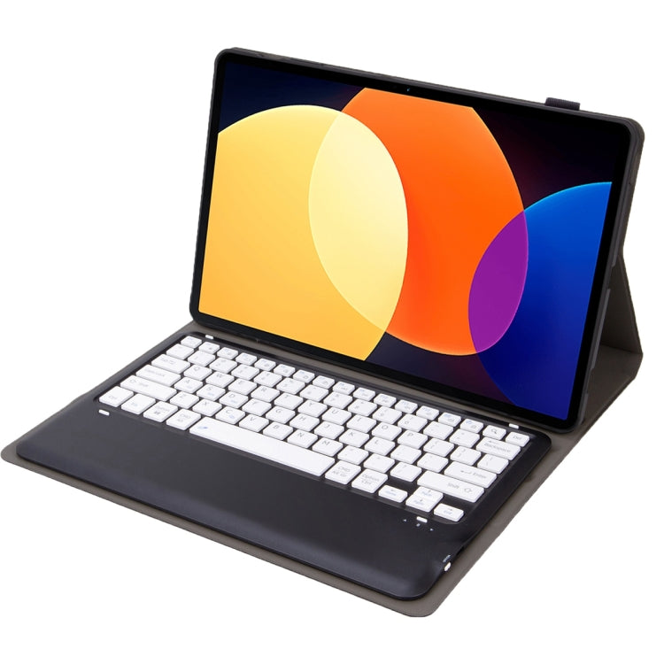 For Xiaomi Pad 6S Pro 12.4 Lambskin Texture Detachable Bluetooth Keyboard Leather Case(Black White) by buy2fix