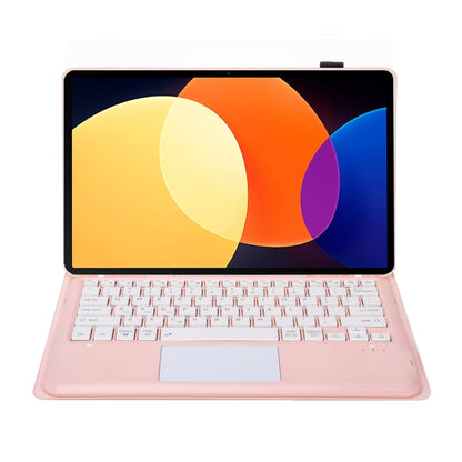 For Xiaomi Pad 6S Pro 12.4 Lambskin Texture Detachable Bluetooth Keyboard Leather Case with Touchpad(Pink) by buy2fix