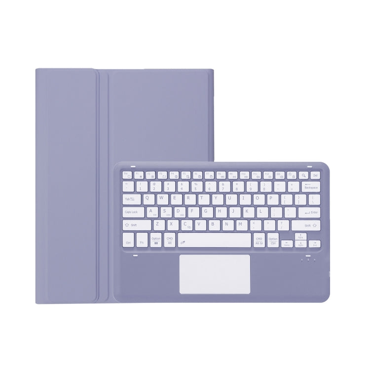 For Xiaomi Pad 6S Pro 12.4 Lambskin Texture Detachable Bluetooth Keyboard Leather Case with Touchpad(Purple) by buy2fix