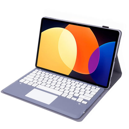 For Xiaomi Pad 6S Pro 12.4 Lambskin Texture Detachable Bluetooth Keyboard Leather Case with Touchpad(Purple) by buy2fix