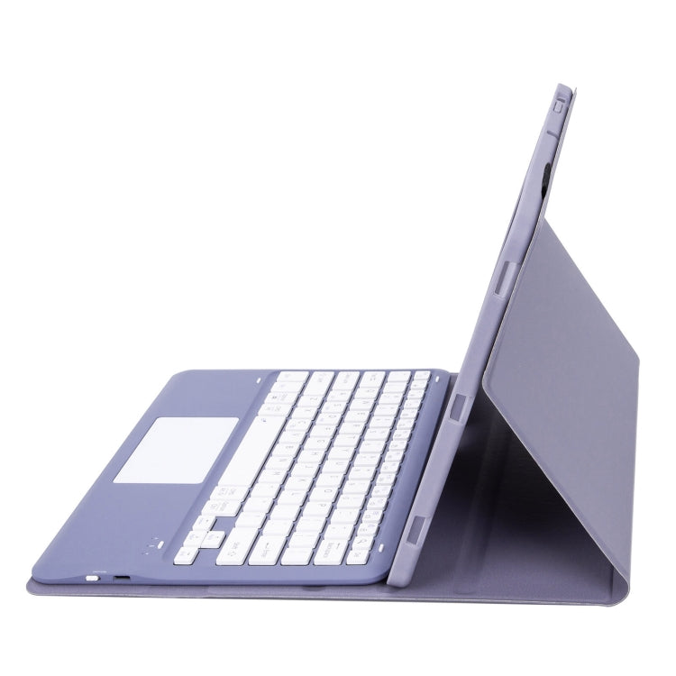 For Xiaomi Pad 6S Pro 12.4 Lambskin Texture Detachable Bluetooth Keyboard Leather Case with Touchpad(Purple) by buy2fix