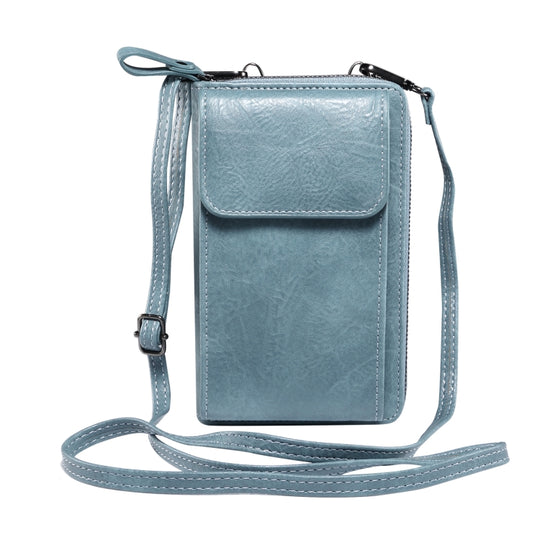 Elephant Pattern Multifunctional Cross Bag Phone Case(Sky Blue)