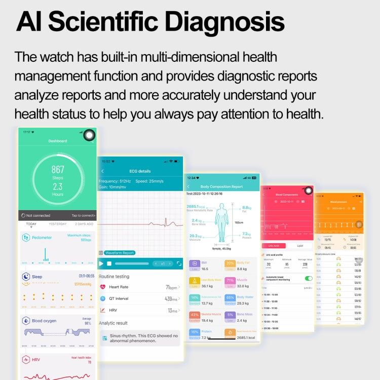 ET580 2.04 inch AMOLED Screen Sports Smart Watch Support Bluetooth Call / ECG Function(Black Leather Band) by buy2fix