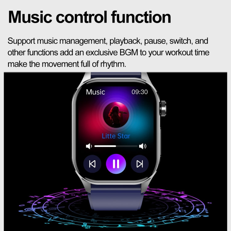 ET580 2.04 inch AMOLED Screen Sports Smart Watch Support Bluetooth Call / ECG Function(Brown Leather Band) by buy2fix