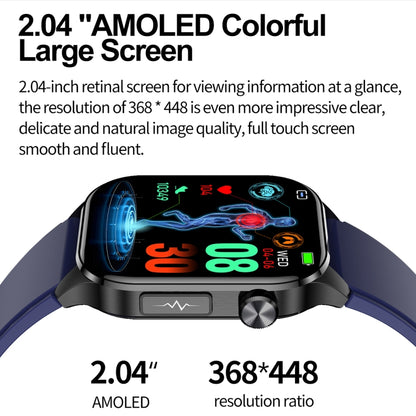 ET580 2.04 inch AMOLED Screen Sports Smart Watch Support Bluetooth Call / ECG Function(Black Butterfly Buckle) by buy2fix