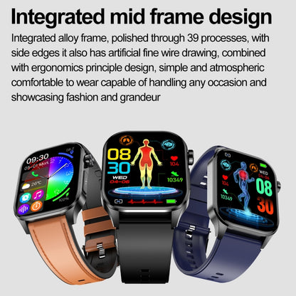 ET580 2.04 inch AMOLED Screen Sports Smart Watch Support Bluetooth Call / ECG Function(Red Silicone Band) by buy2fix