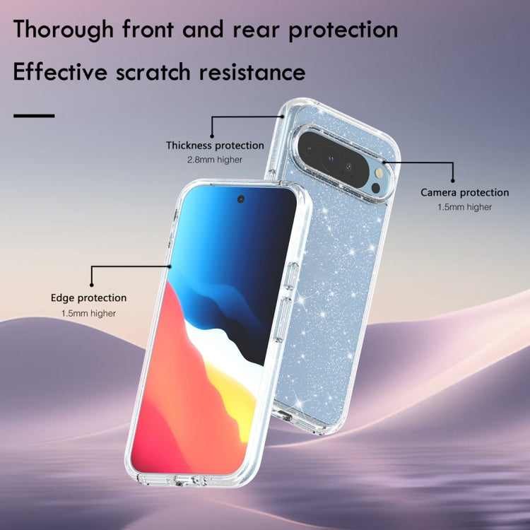 For Google Pixel 9 Terminator Style Shockproof Phone Case(Glitter White) by buy2fix