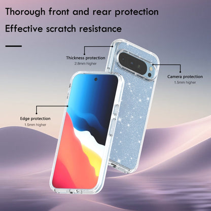 For Google Pixel 9 Pro XL Terminator Style Shockproof Phone Case(Glitter White) by buy2fix