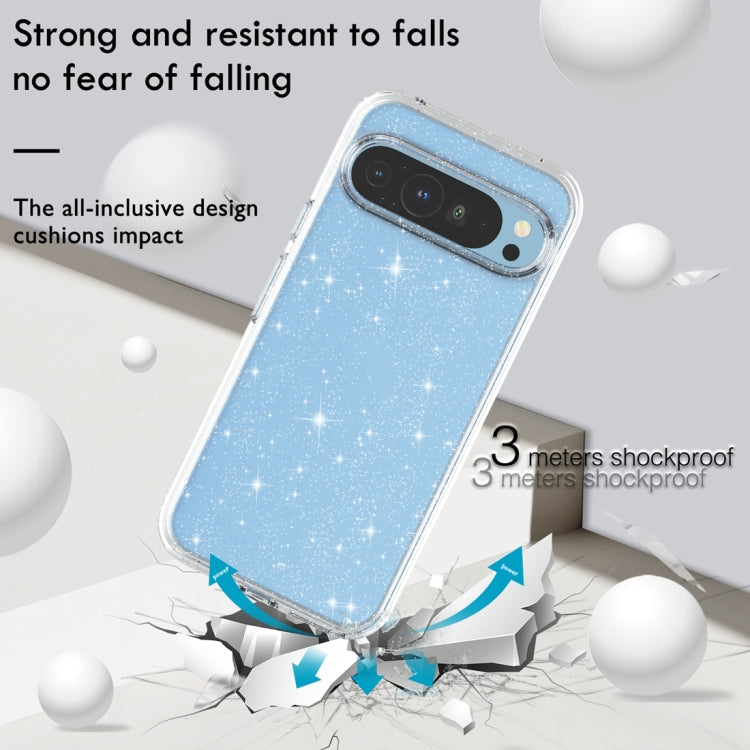 For Google Pixel 9 Pro XL Terminator Style Shockproof Phone Case(Glitter White) by buy2fix