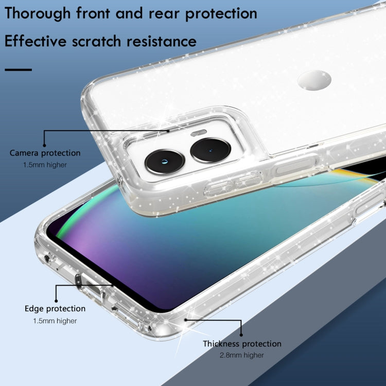 For Motorola Moto G 5G 2024 Terminator Style Shockproof Phone Case(Glitter White) by buy2fix