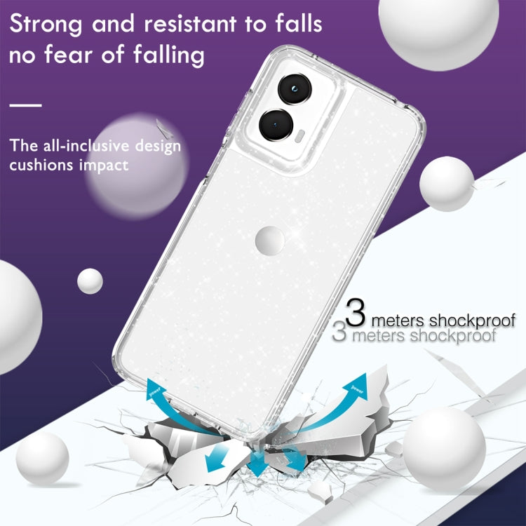 For Motorola Moto G 5G 2024 Terminator Style Shockproof Phone Case(Glitter White) by buy2fix