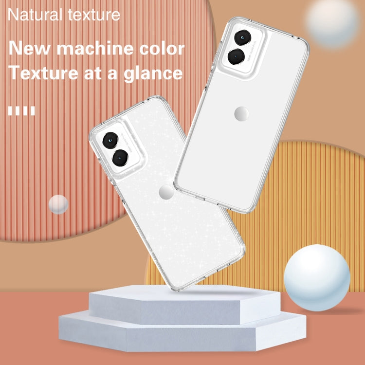 For Motorola Moto G Play 4G 2024 Terminator Style Shockproof Phone Case(Glitter White) by buy2fix