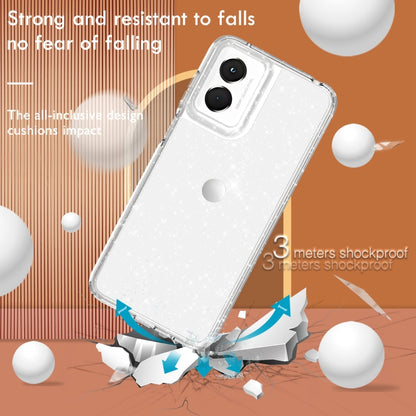For Motorola Moto G Play 4G 2024 Terminator Style Shockproof Phone Case(Glitter White) by buy2fix