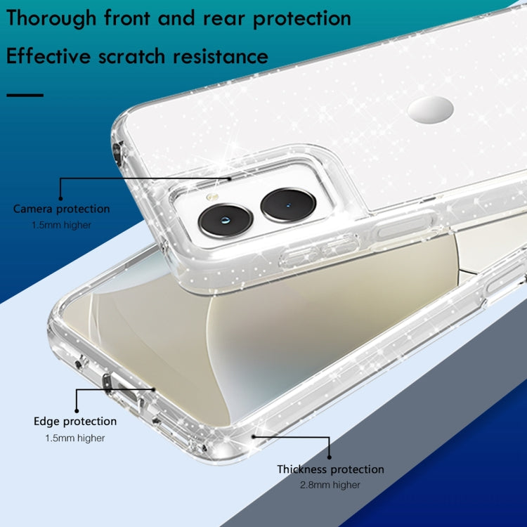 For Motorola Moto G Power 5G 2024 Terminator Style Shockproof Phone Case(Glitter White) by buy2fix