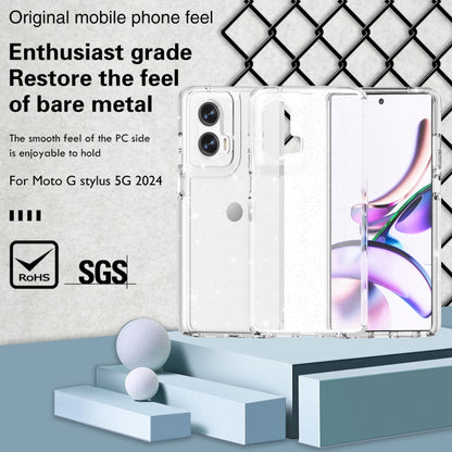 For Motorola Moto G Stylus 5G 2024 Terminator Style Shockproof Phone Case(Glitter White) by buy2fix