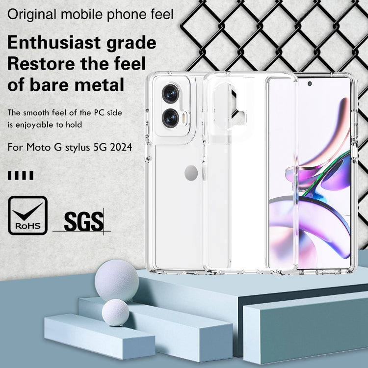 For Motorola Moto G Stylus 5G 2024 Terminator Style Shockproof Phone Case(Transparent) by buy2fix