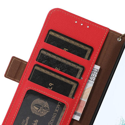 For OnePlus Ace 5 Pro / Ace 5 / 13R Side-Magnetic TJ Genuine Leather RFID Phone Case(Red) - Ace 5 Cases by buy2fix | Online Shopping UK | buy2fix