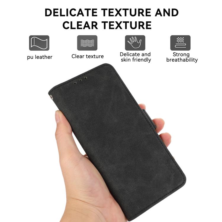 For iPhone 16e ABEEL Frosted Magnetic RFID Leather Phone Case(Black) - iPhone 16e Cases by buy2fix | Online Shopping UK | buy2fix