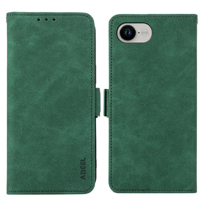 For iPhone 16e ABEEL Frosted Magnetic RFID Leather Phone Case(Green) - iPhone 16e Cases by buy2fix | Online Shopping UK | buy2fix
