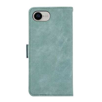 For iPhone 16e ABEEL Frosted Magnetic RFID Leather Phone Case(Cyan) - iPhone 16e Cases by buy2fix | Online Shopping UK | buy2fix