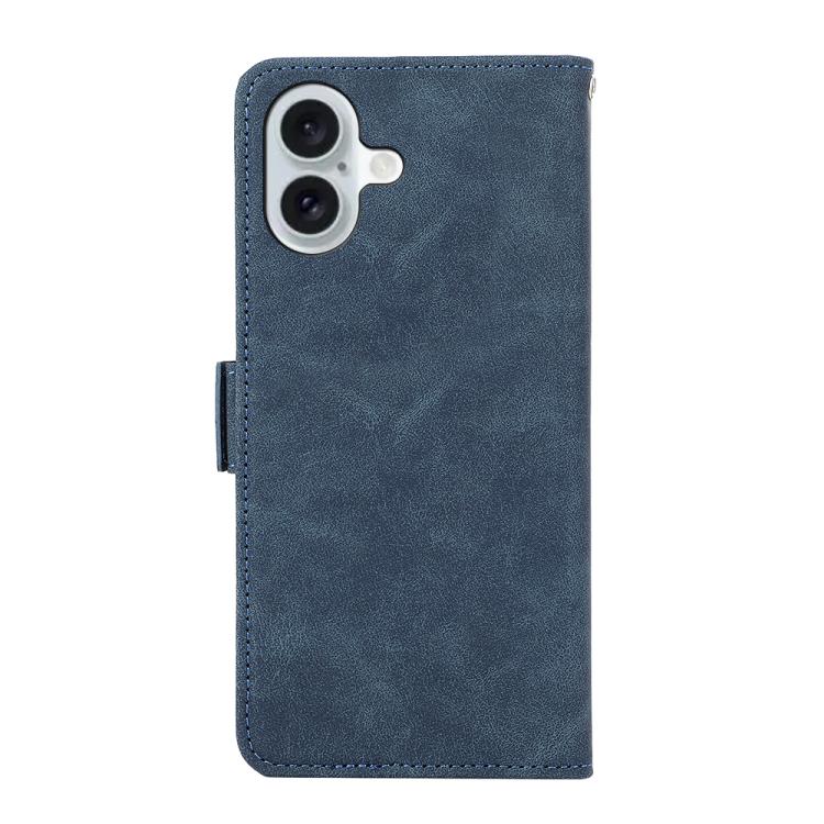 For iPhone 17 ABEEL Frosted Magnetic RFID Leather Phone Case(Blue) - iPhone 17 Cases by buy2fix | Online Shopping UK | buy2fix