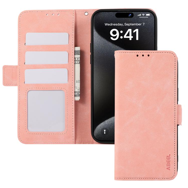 For iPhone 17 Air ABEEL Frosted Magnetic RFID Leather Phone Case(Black) - iPhone 17 Air Cases by buy2fix | Online Shopping UK | buy2fix