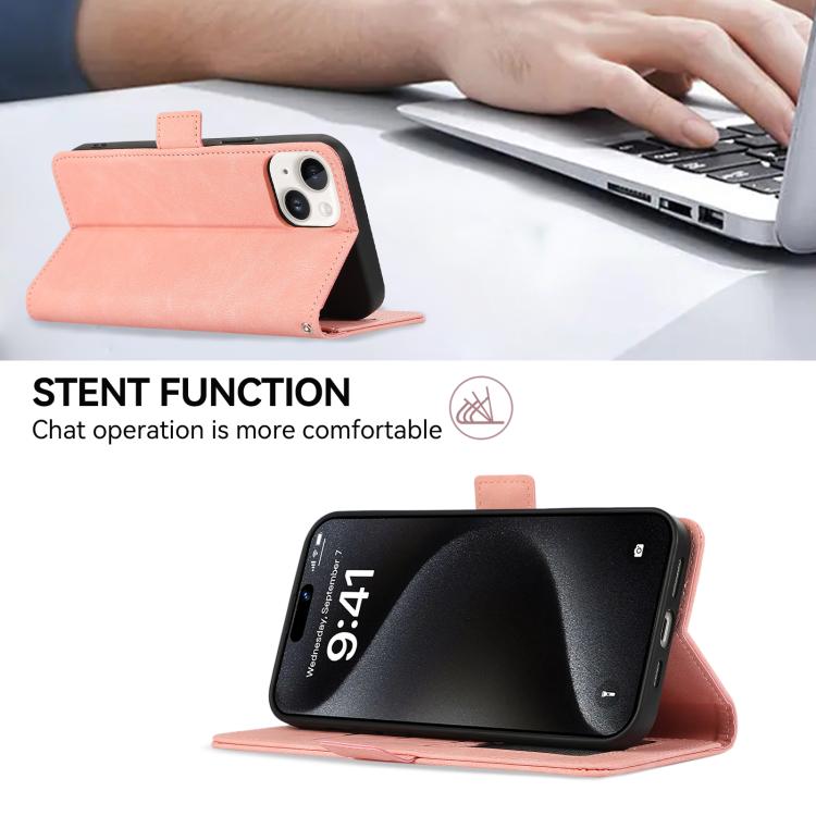 For iPhone 17 Air ABEEL Frosted Magnetic RFID Leather Phone Case(Black) - iPhone 17 Air Cases by buy2fix | Online Shopping UK | buy2fix